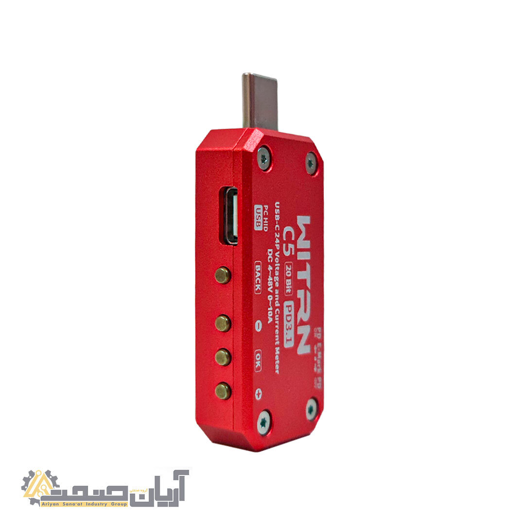  تستر USB مدل WITRN C5 – ابزار حرفه‌ای اندازه‌گیری ولتاژ، جریان و تست شارژ سریع 