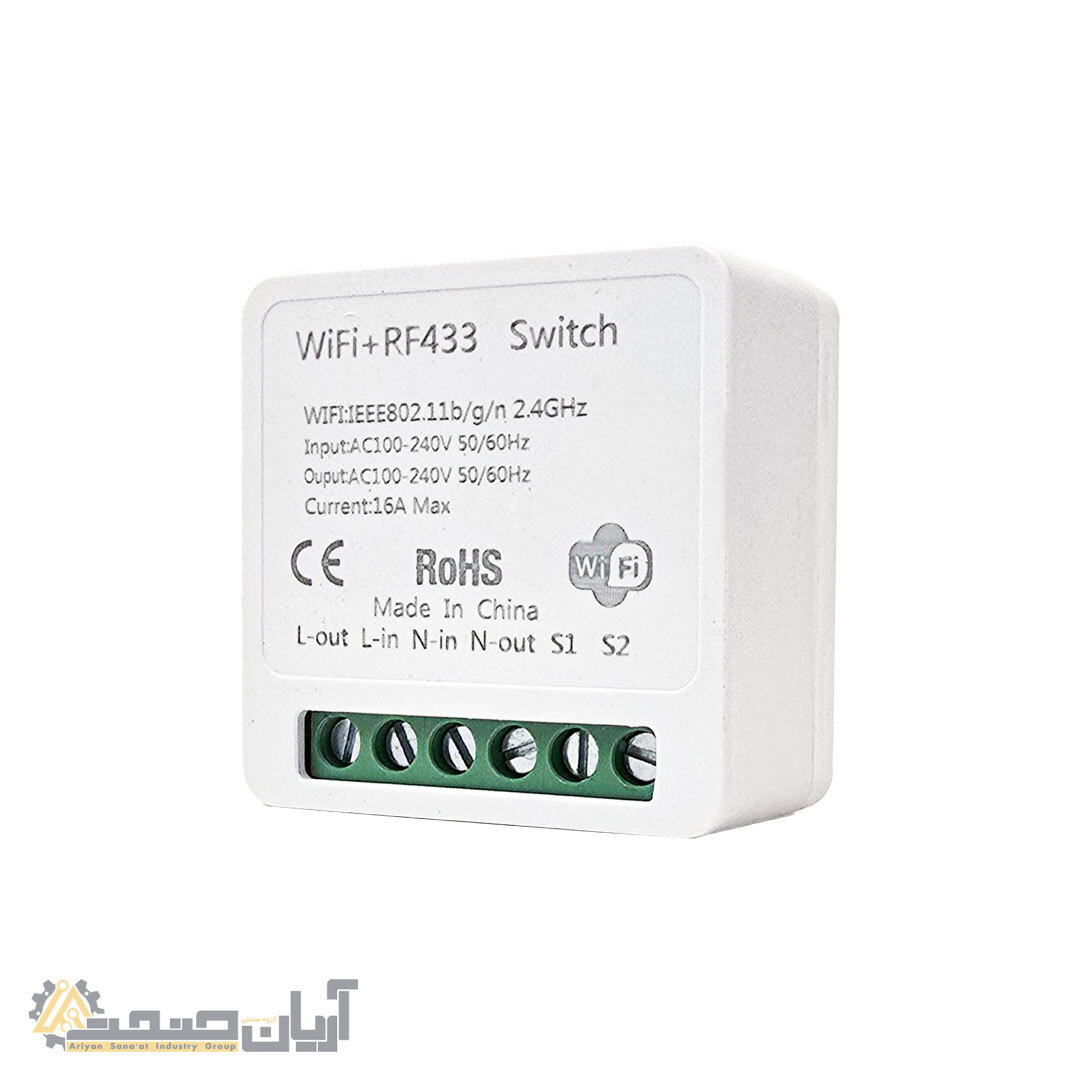  رله هوشمند تک کانال Tuya WiFi + RF433 ظرفیت 16 آمپر | کنترل با موبایل و ریموت 433 
