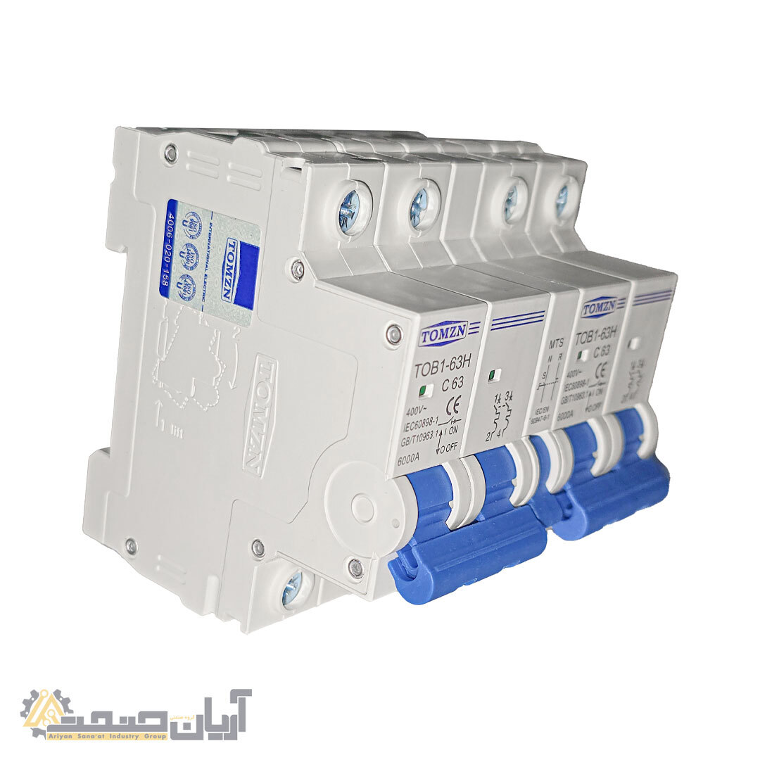  کلید انتقال برق دستی دو منبع TOB1-63H MTS-Changeover–2P+2P،قدرت قطع 6kA 
