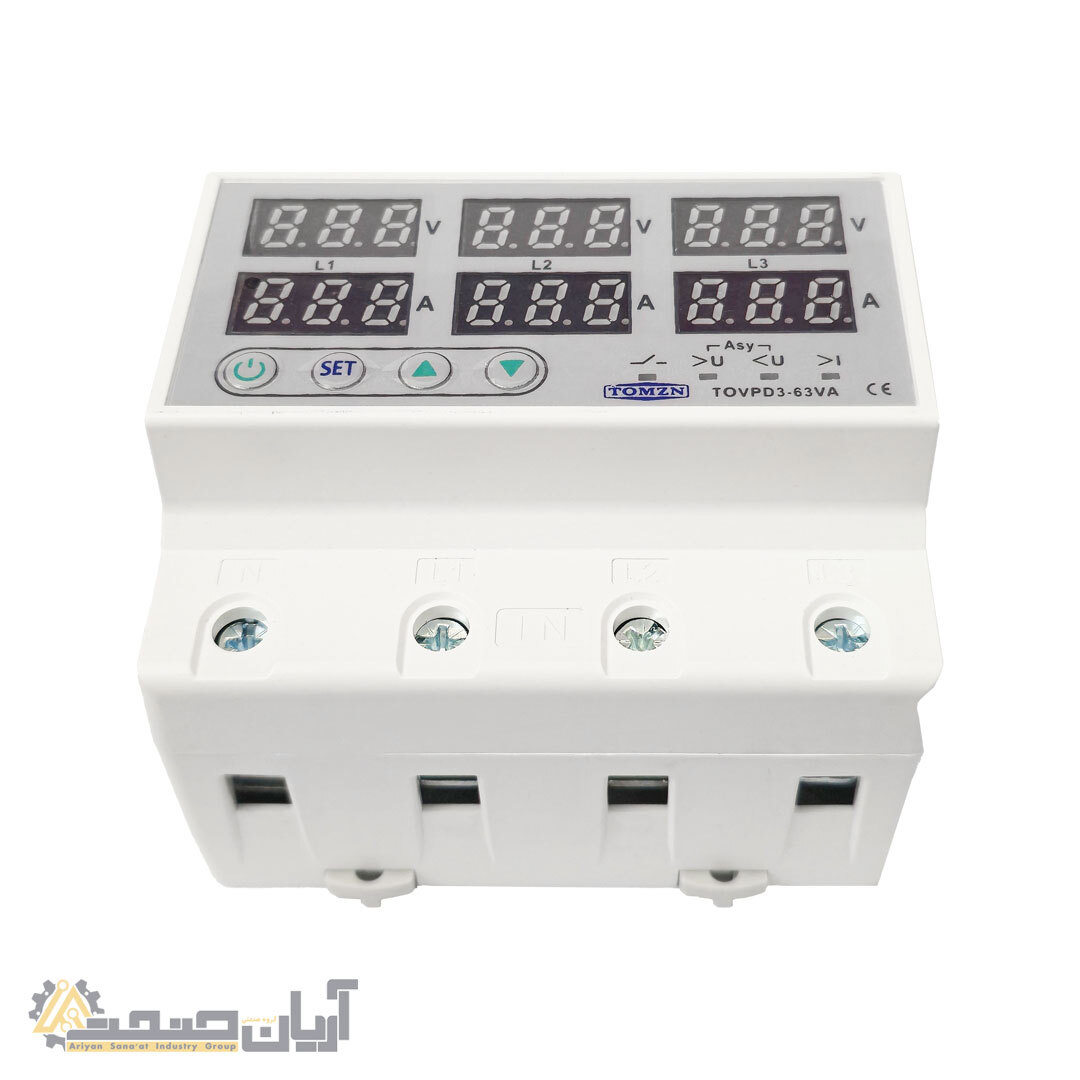  محافظ ولتاژ و جریان سه فاز 63 آمپر 
