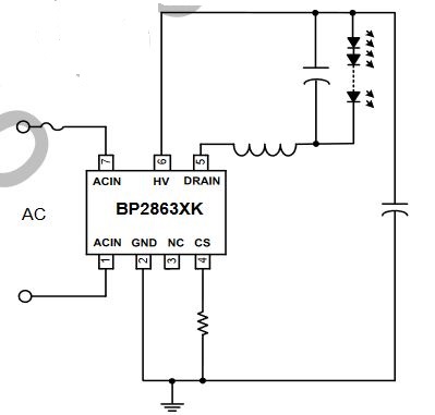 آی سی درایور LED غیر ایزوله باک BP2863S