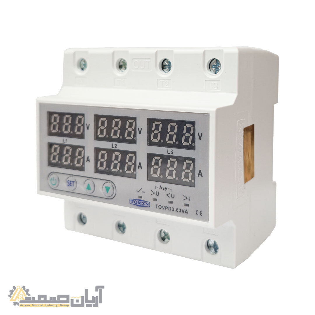  محافظ ولتاژ و جریان سه فاز 63 آمپر 
