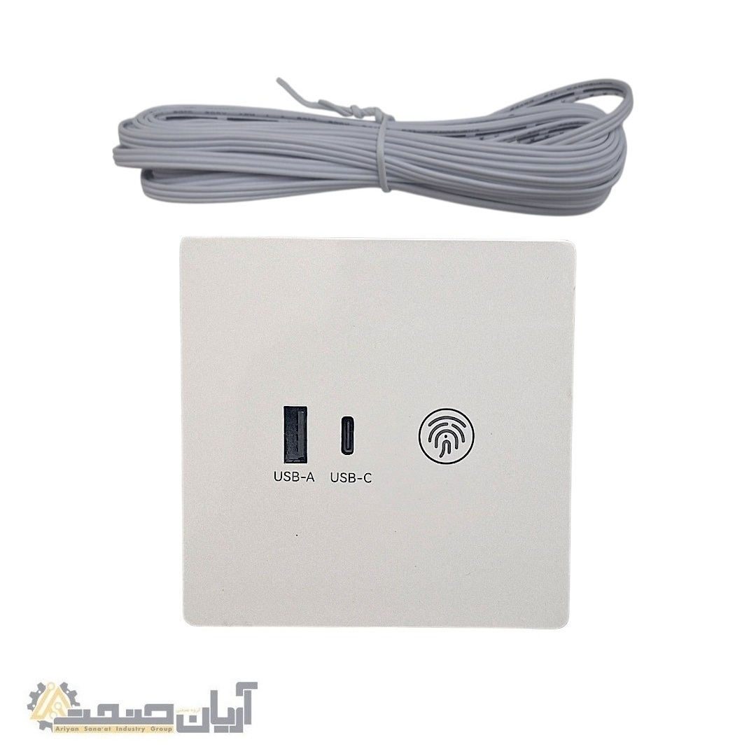  منبع تغذیه و کنترلر لمسی لاینر LED مدل Jinghong سه‌کاره 24 ولت 60 وات سفید، مجهز به USB-A و USB-C 