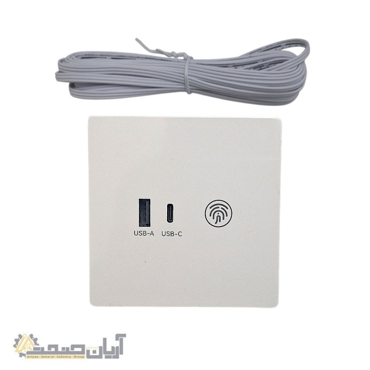 منبع تغذیه و کنترلر لمسی لاینر LED مدل Jinghong سه‌کاره 24 ولت 60 وات سفید، مجهز به USB-A و USB-C